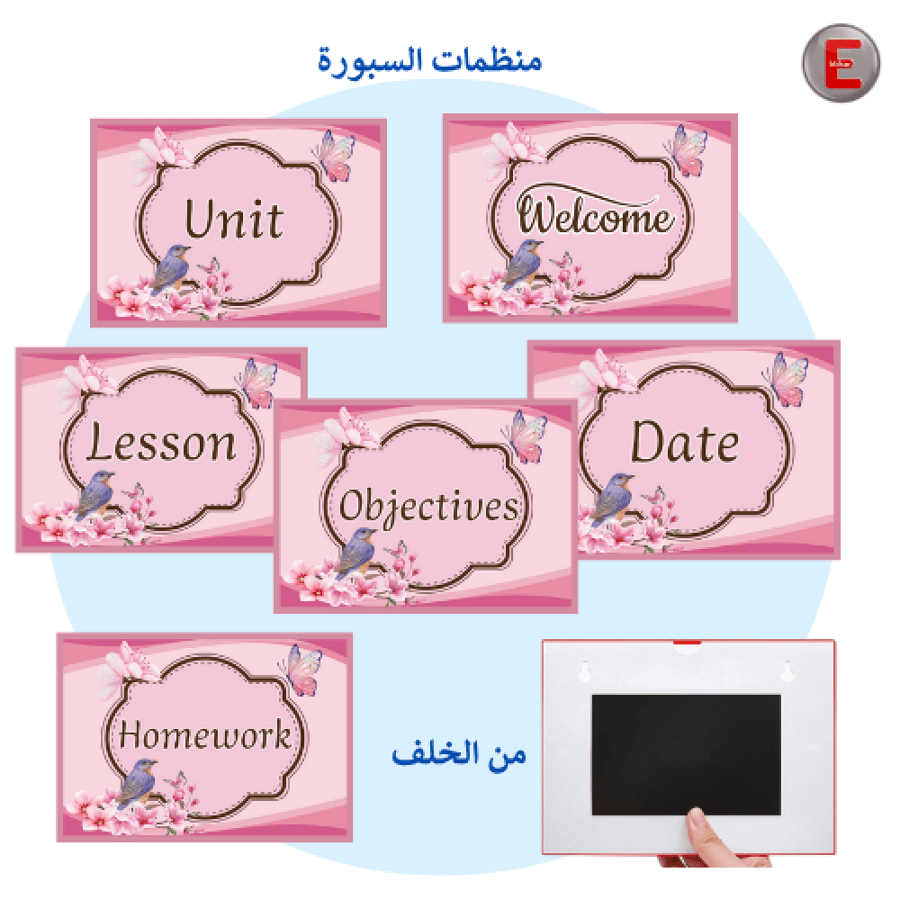 منظمات السبورة  انجليزي6 بطاقات