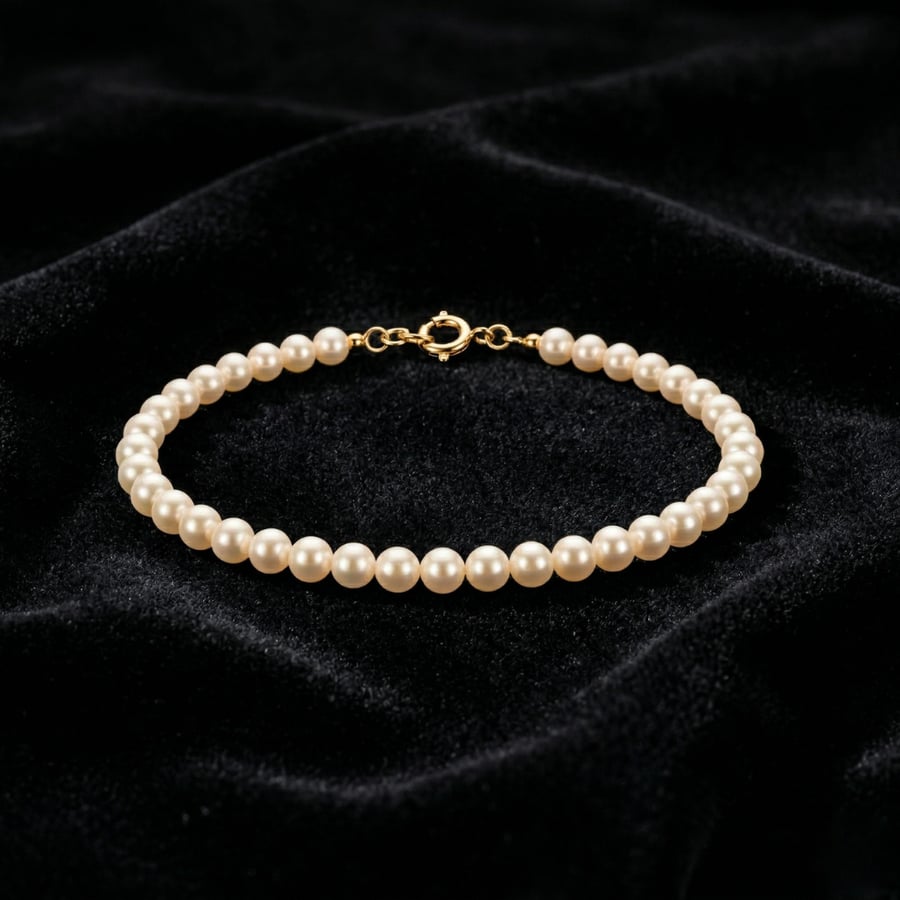 Freshwater pearl bracelet with yellow gold