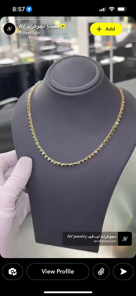عقد القلوب ذهب والماس نص قيراط
