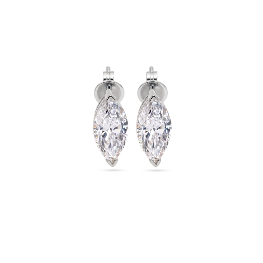 Marquise Solitaire Earrings - 2 Carat Walnut
