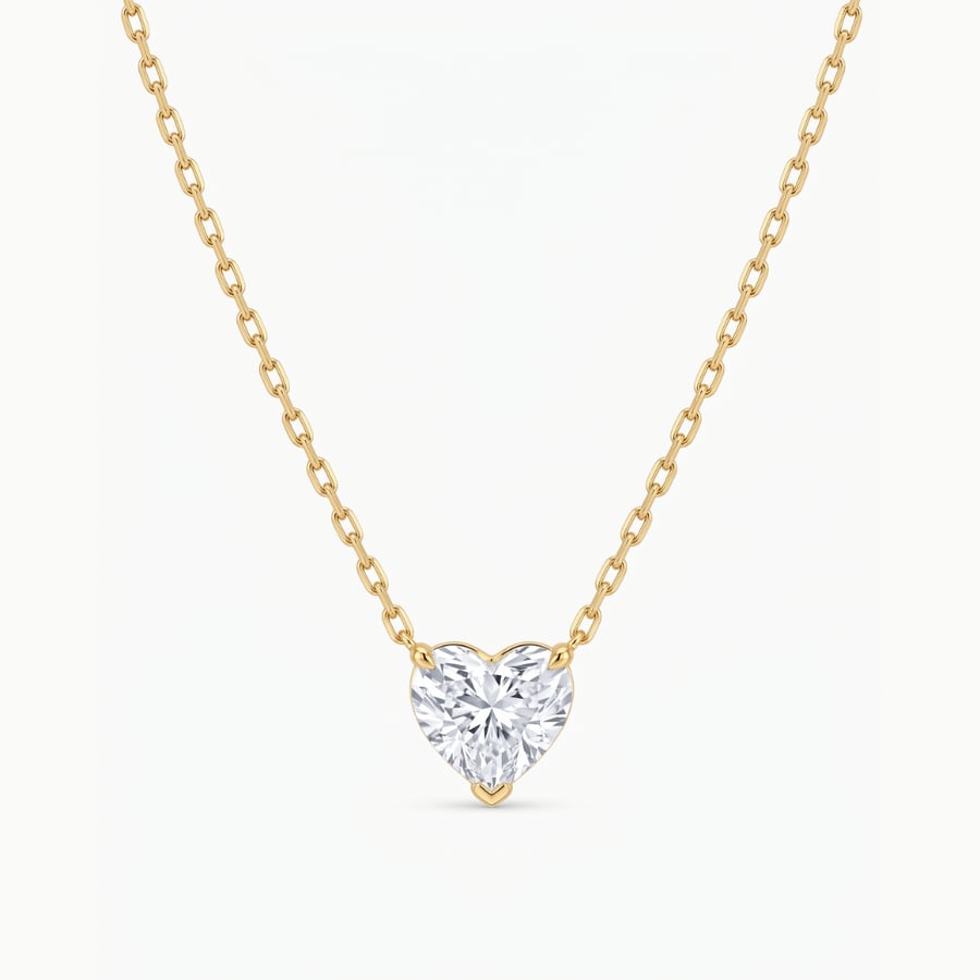Heart solitaire necklace - 1 carat with a luxurious gift package