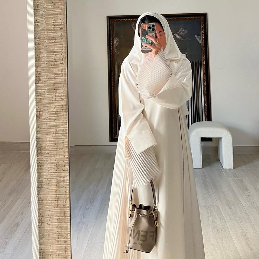 Light Off-white Katan Abaya