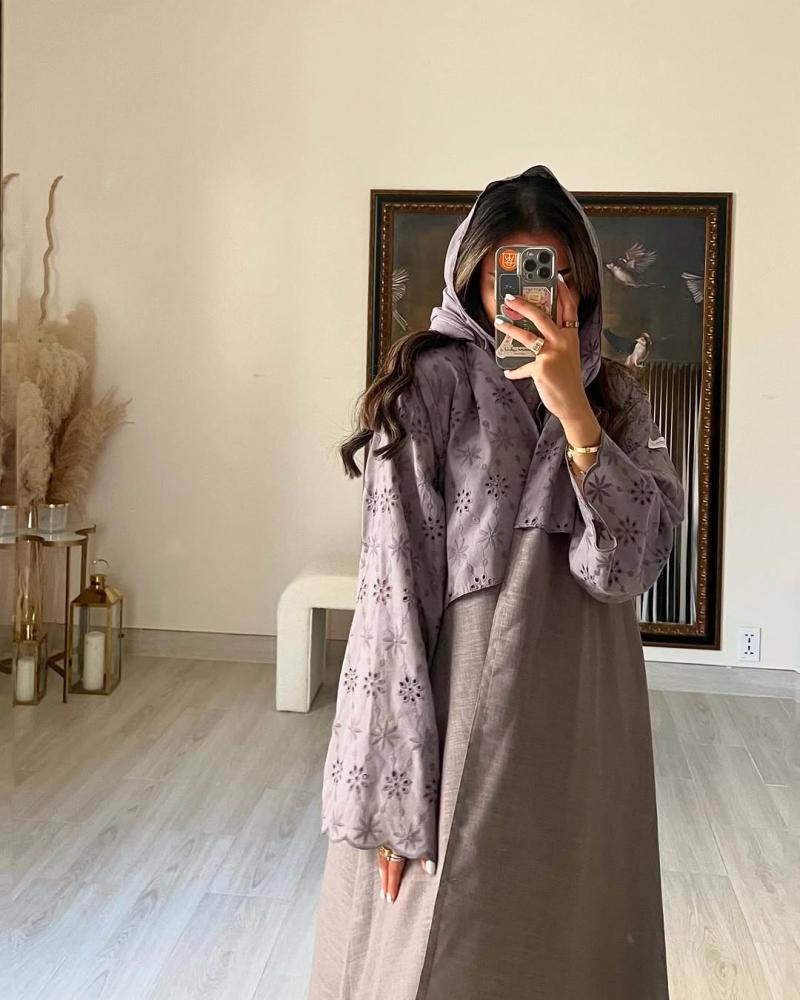 Floral Linen Abaya