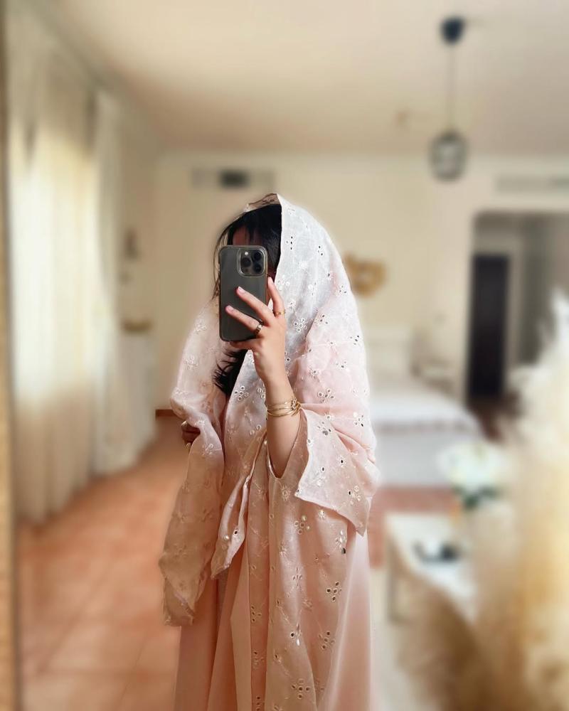 Pink Silk Abaya