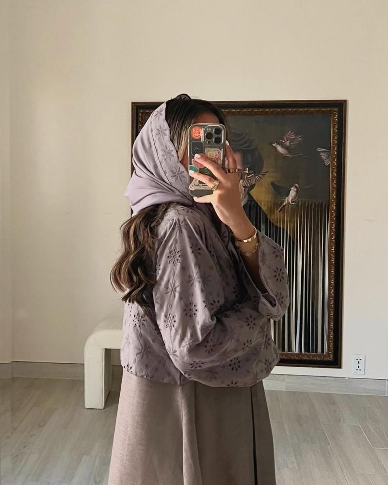 Floral Linen Abaya