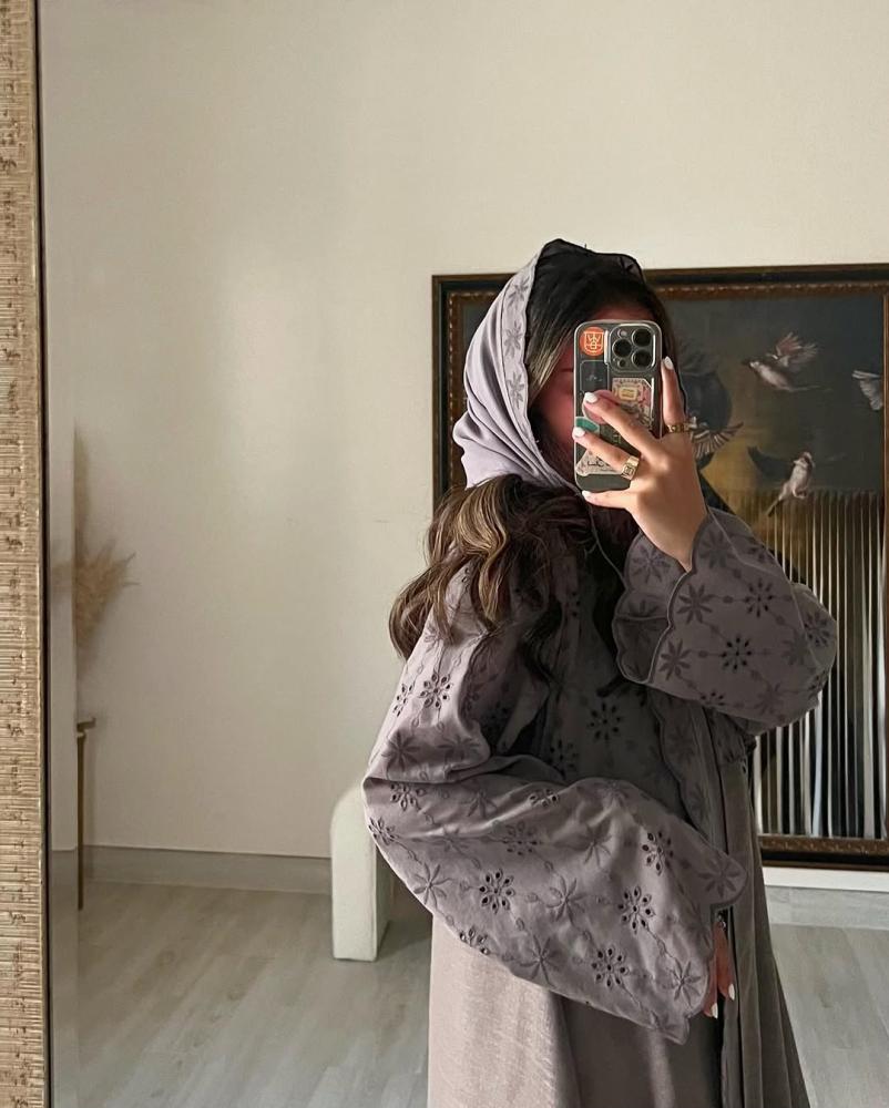 Floral Linen Abaya