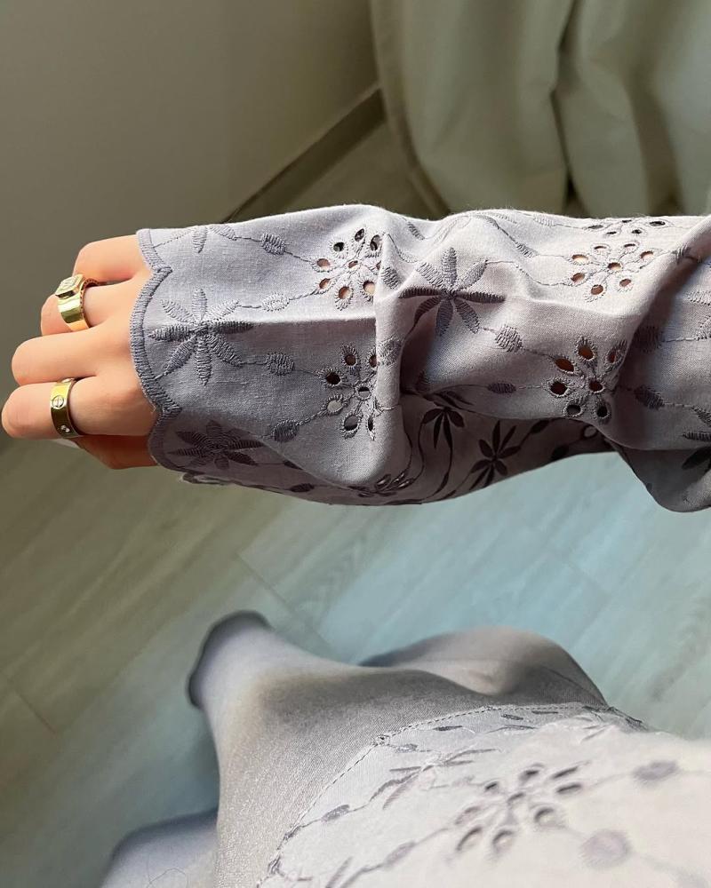 Floral Linen Abaya
