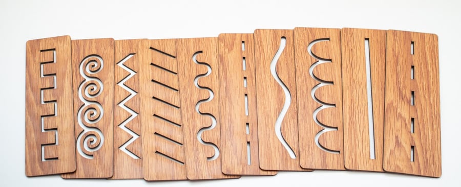 Wooden writing preparation rulers