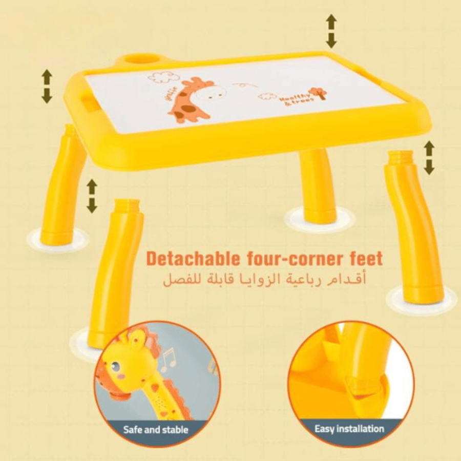 طاولة رسم و تلوين صغيرة بروجكتر للاطفال