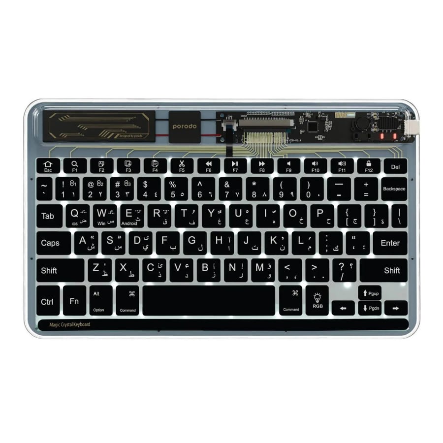 برودو - لوحة مفاتيح بورودو كريستال شل فائقة النحافة - أسود