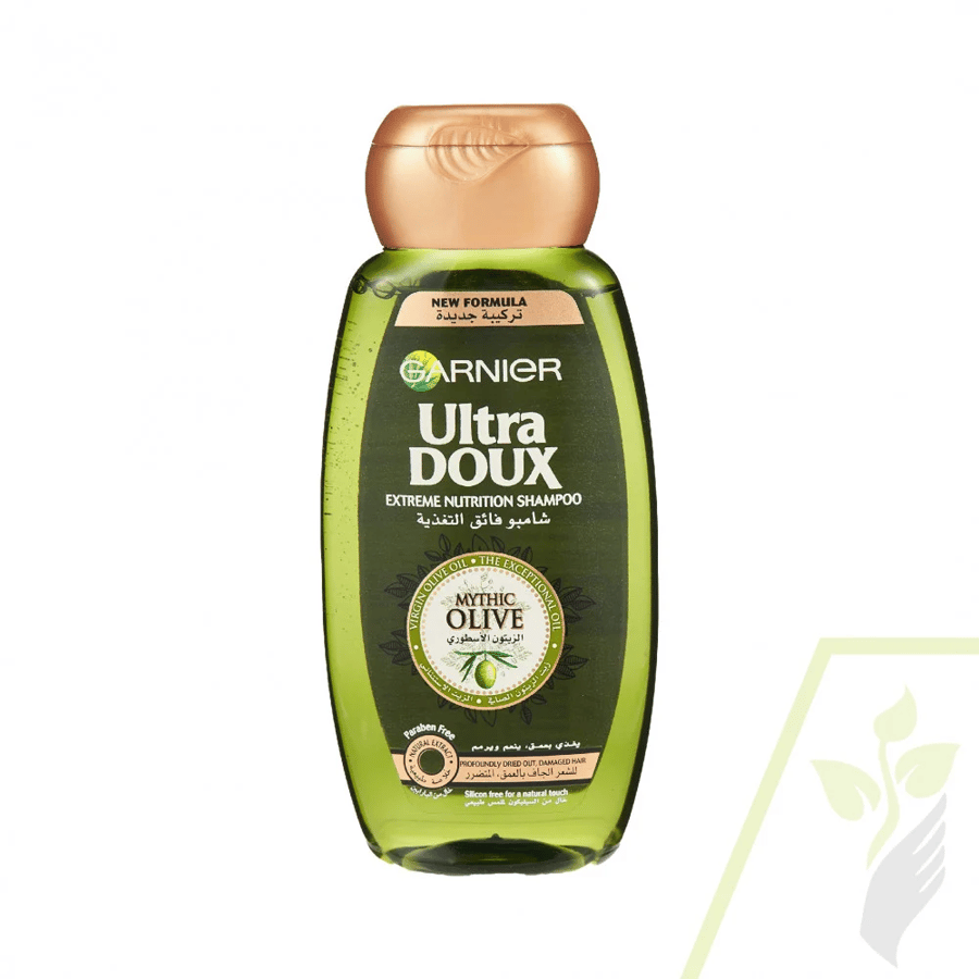 شامبو غارنييه الترا دوكس فائق التغذية بخلاصة الزيتون الاسطوري 200 مل Garnier Ultra Doux Mythic Olive Replenishing Shampoo