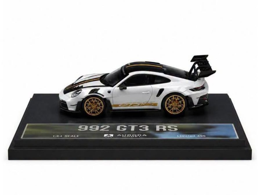 Porsche 992 GT3 RS White Gold 1:64 Aurora Model AM644646 LIMITED 499 PCS
