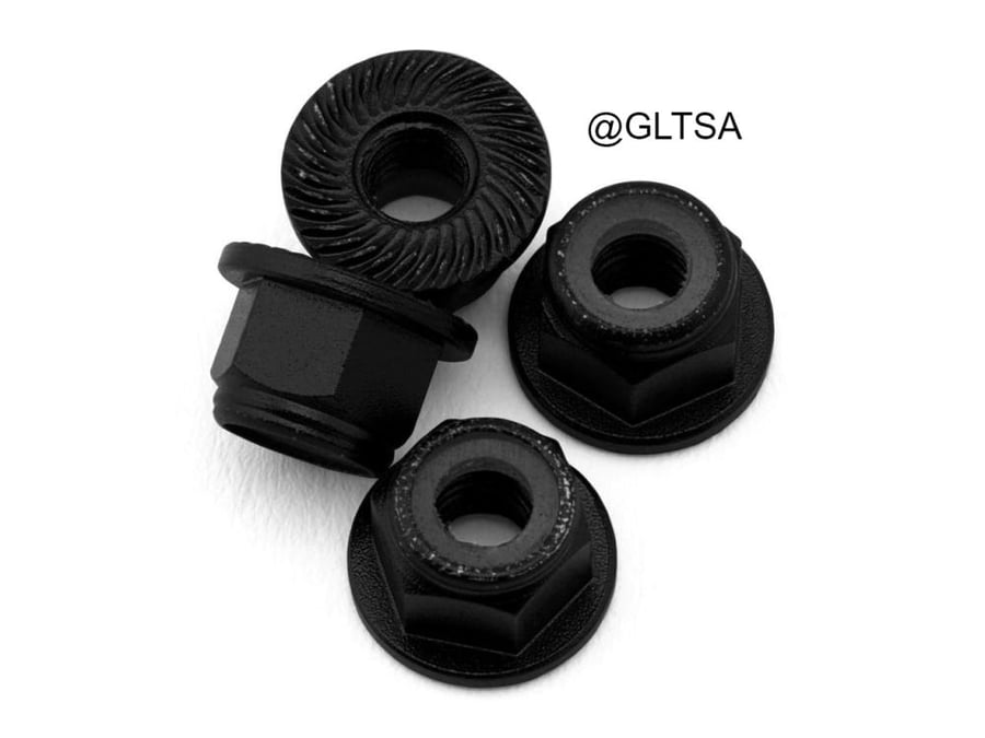 UpGrade RC Aluminum 4mm Serrated Wheel Nuts (4) (Black) for RC UPG-11010
