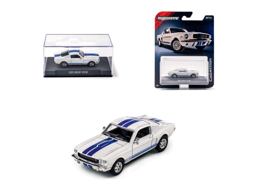Ford Shelby GT350 1965 White with Blue Stripes 1:64 Majorette 8505001000