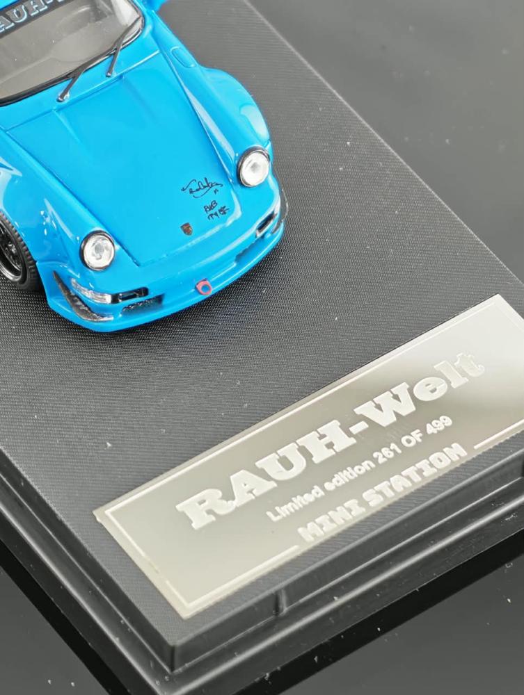 Porsche RWB 964 Rauh-Welt Blue 1:64 Mini Station MS640833 LIMITED 499 PCS