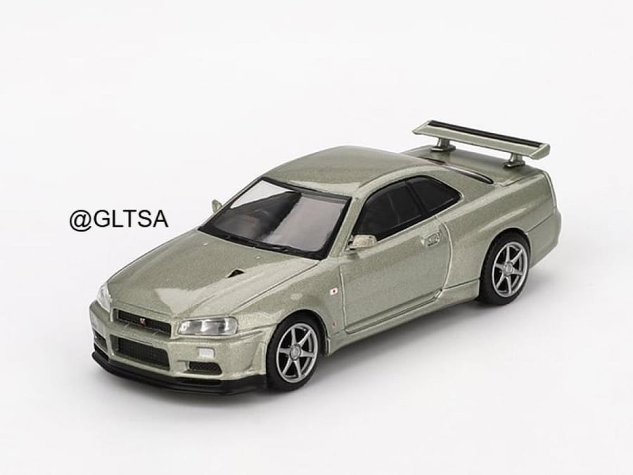 Nissan Skyline GT-R (R34) V-Spec II Nür RHD Millenium Jade 1:64 MINI GT MGT01003-CH