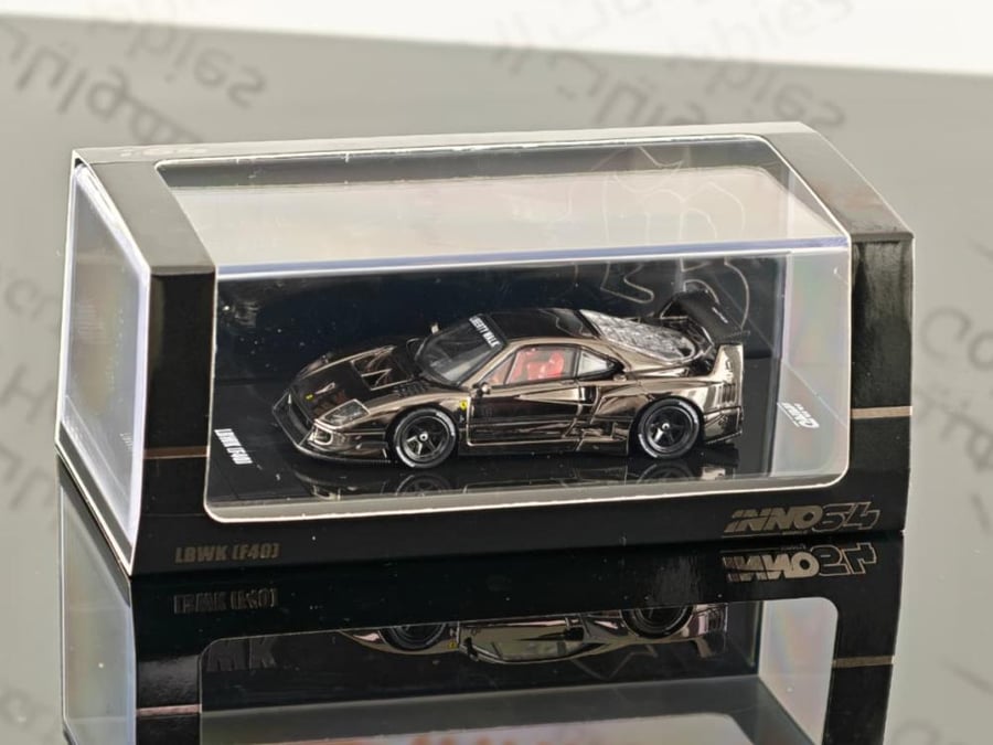 Ferrari F40 LBWK Chrome Black 1:64 Inno Models IN64-LBWKF40-CHB