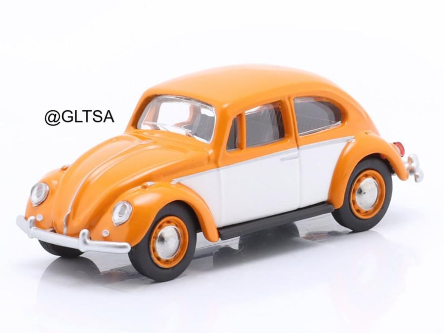 Volkswagen VW Beetle Orange White 1:64 Schuco 452037700