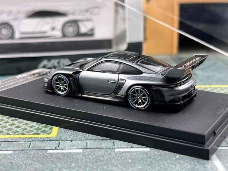 Porsche 911 (992) GT3 R Rennsport Grey 1:64 HKM Models