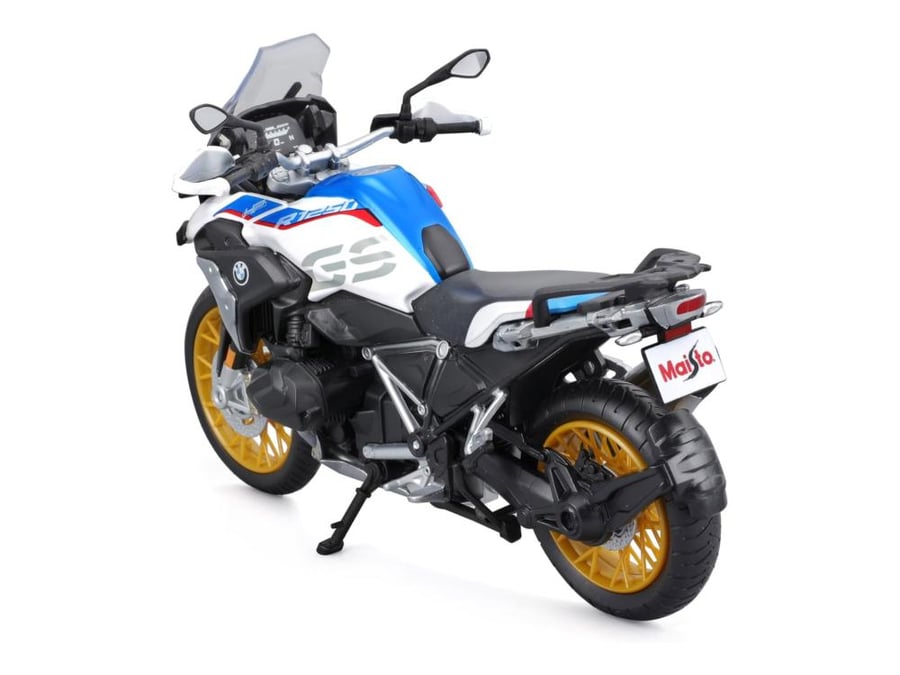 BMW R1250 GS Motorcycle White Blue 1:12 Maisto 31101