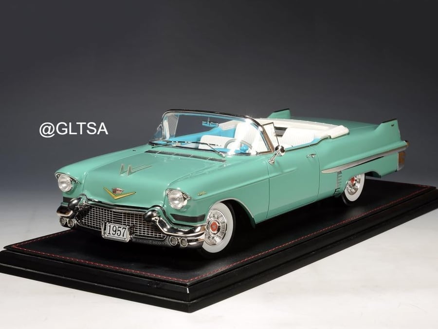 PRE-ORDER (3 Weeks) Cadillac Series 62 Convertible Open Roof 1957 Thebes Green Metallic 1:18 Stamp Models STM1957303