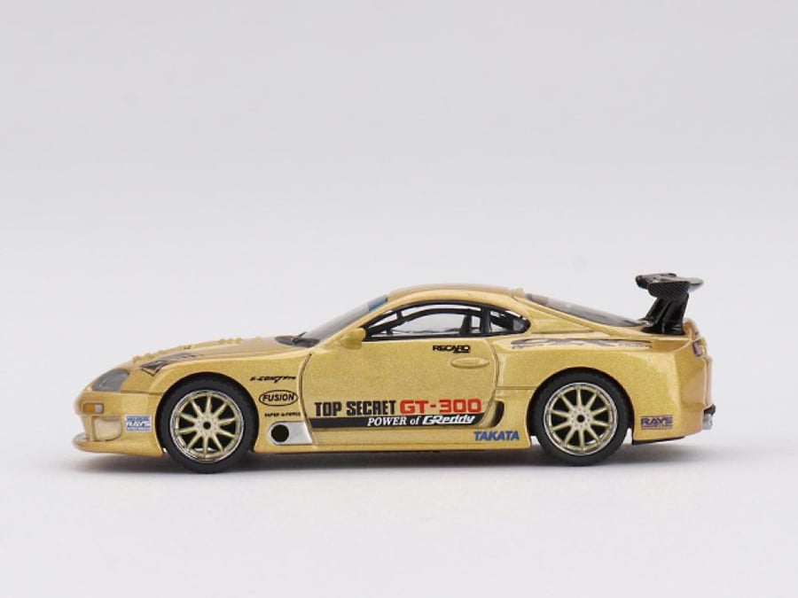 Toyota Supra (A80) Top Secret GT-300 Top Secret Gold RHD Blister Packaging 1:64 MINI GT MGT00961-BL