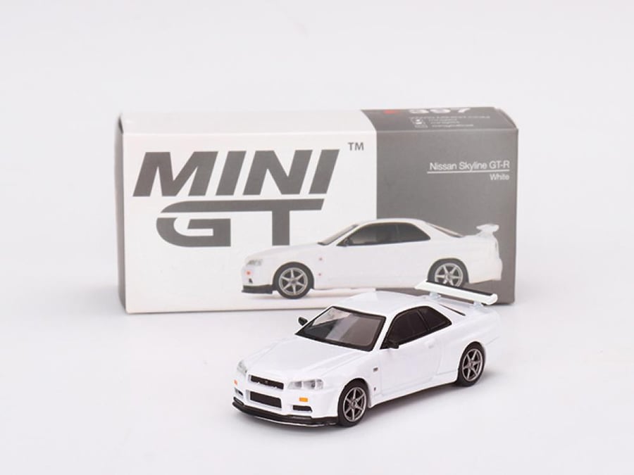 Nissan Skyline GT-R (R34) V-Spec N1 RHD White 1:64 MINI GT MGT00397-MJ
