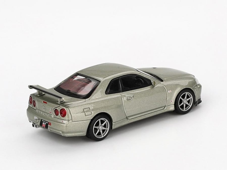 Nissan Skyline GT-R (R34) V-Spec II Nür RHD Millenium Jade 1:64 MINI GT MGT01003-CH
