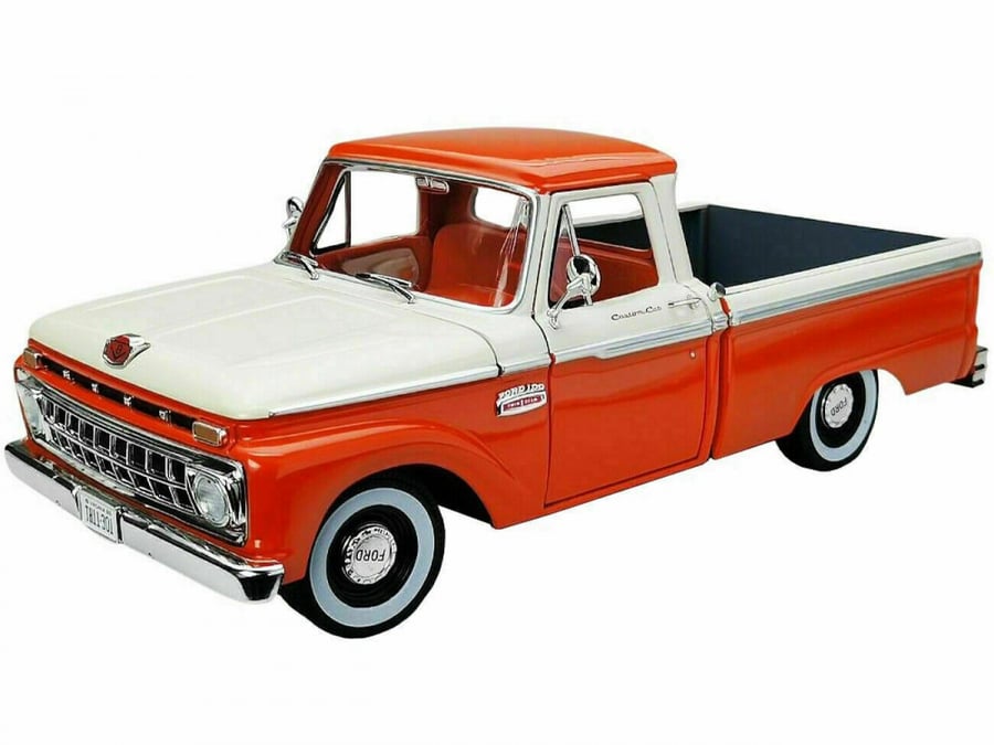Ford F-100 1965 Pickup Orange White 1:18 SunStar SS1301