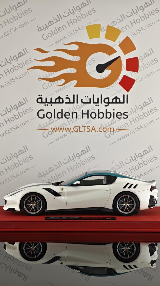 Ferrari F12 TDF Pearl White with Green Roof and Stripe 1:18 FC Models LIMITED 20 PCS