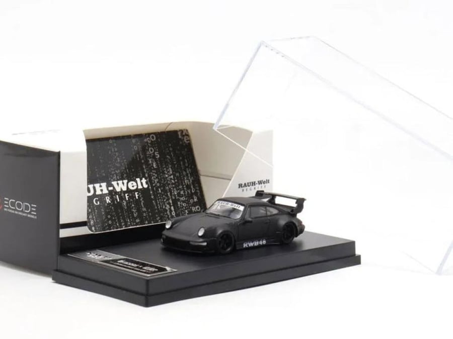 Porsche RWB 964 RAUH-Welt Begriff Matte Black 1:64 DEcode