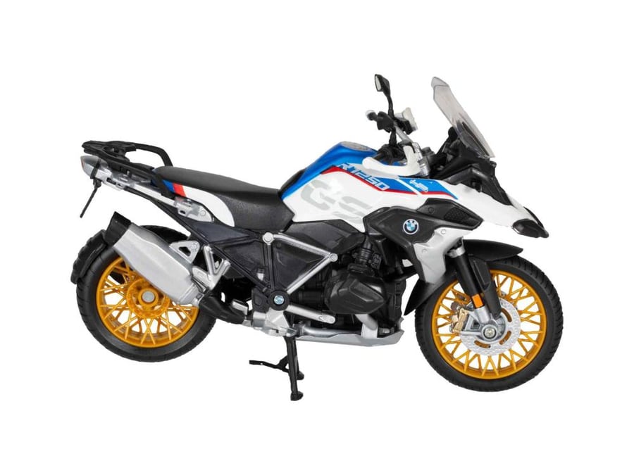 BMW R1250 GS Motorcycle White Blue 1:12 Maisto 31101
