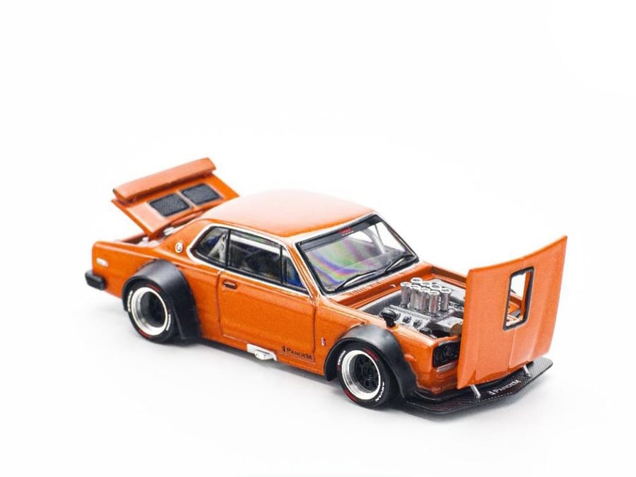 Nissan Skyline GT-R V8 Drift Hakosuka Pandem Orange 1:64 Pop Race PR640032