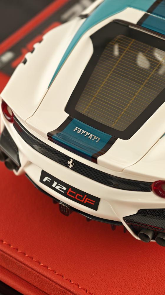 Ferrari F12 TDF Pearl White with Green Roof and Stripe 1:18 FC Models LIMITED 20 PCS