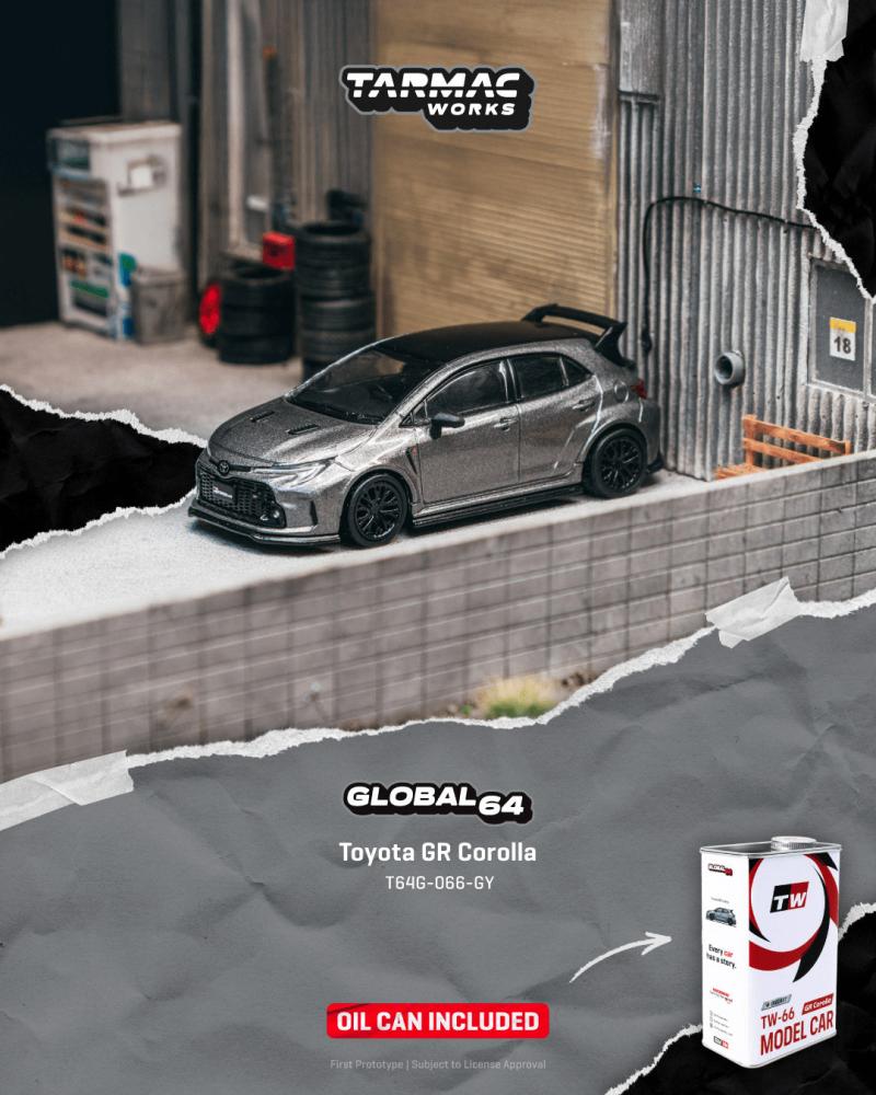 Toyota GR Corolla Grey 1:64 Tarmac Works T64G-066-GY