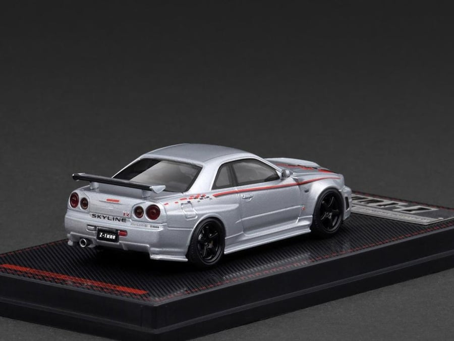Nissan Skyline Nismo R34 GT-R Z-tune Silver 1:64 Ignition Model IG3840