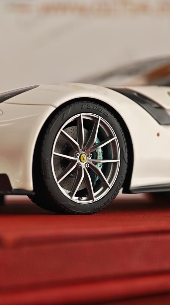 Ferrari F12 TDF Pearl White with Green Roof and Stripe 1:18 FC Models LIMITED 20 PCS
