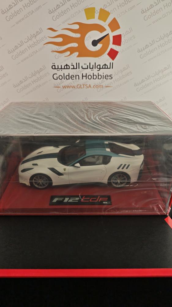 Ferrari F12 TDF Pearl White with Green Roof and Stripe 1:18 FC Models LIMITED 20 PCS