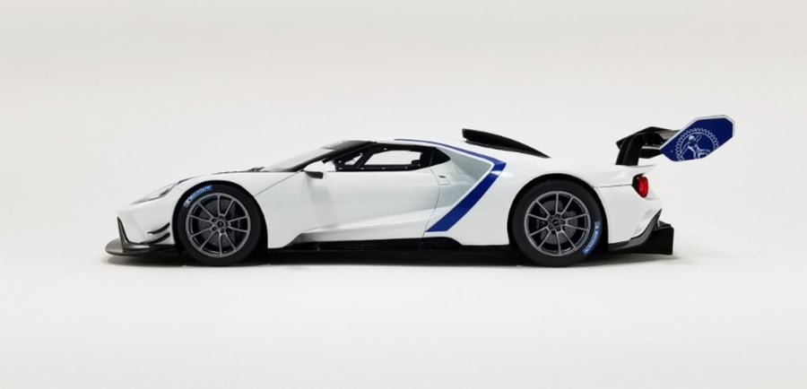 Ford GT MKII Track White Blue 1:18 GT Spirit US040