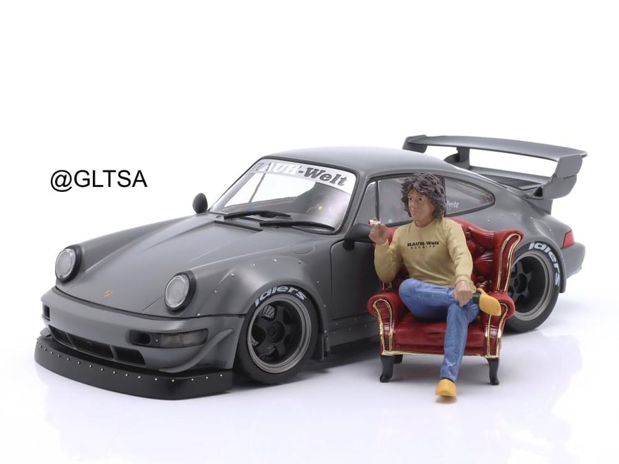 Porsche 911 (964) RWB BodyKit with Akira Nakai Figure Nargo Grey 1:18 Solido S1807517