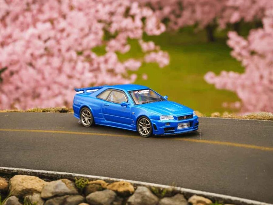 Nissan Skyline Nismo R34 GT-R Z-Tune FuelFest Tokyo Blue 1:64 Tarmac Work T64S-014-FF