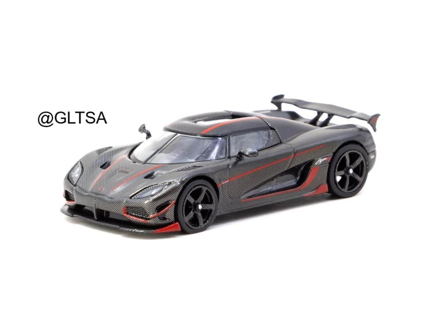 Koenigsegg Agera RS Black Carbon Fiber / Red Accents 1:64 Tarmac Works T64G-TL005-BCF