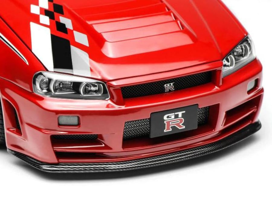 Nissan Skyline GT-R (R34) Customized Version Active Red with Livery 1:18 MotorHelix M83426 LIMITED 499 PCS
