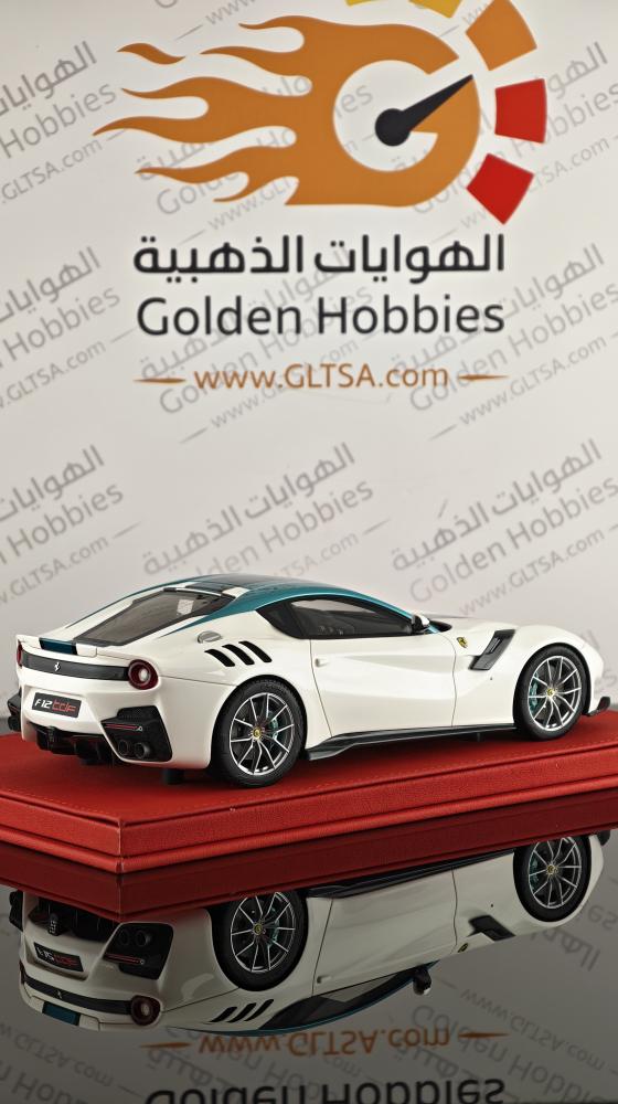 Ferrari F12 TDF Pearl White with Green Roof and Stripe 1:18 FC Models LIMITED 20 PCS