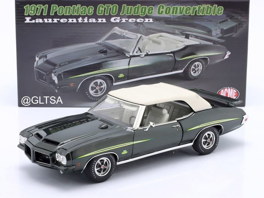 Pontiac GTO Judge Convertible 1971 Laurentian Green 1:18 ACME A1801223 LIMITED 252 PCS