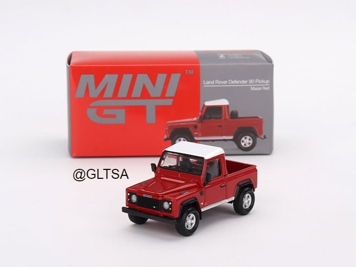 Land Rover Defender 90 Pickup Masai Red 1:64 MINI GT MGT00323-L