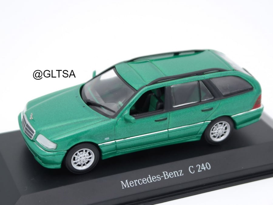 RARE Mercedes-Benz C-Class T-Modell Elegance V6 C 240 S202 1997 Designo Green Metallic 1:43 Minichamps B66005746