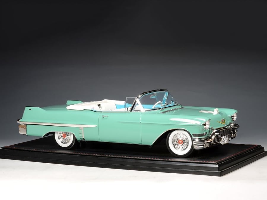 PRE-ORDER (3 Weeks) Cadillac Series 62 Convertible Open Roof 1957 Thebes Green Metallic 1:18 Stamp Models STM1957303