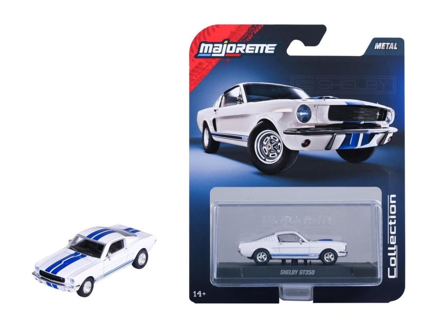 Ford Shelby GT350 1965 White with Blue Stripes 1:64 Majorette 8505001000