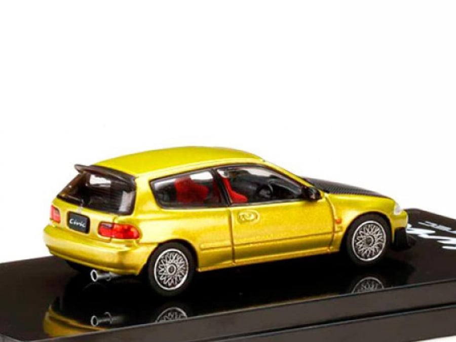 Honda Civic (EG6) JDM Style Mesh Wheel Yellow Metallic 1:64 Hobby Japan HJ641017FY